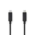 Miniatyrbilde 1 av 4: Nedis USB-kabel | USB 3.2 Gen 1 | USB-C™ Hann | USB-C™ Hann | 60 W | 4K@60Hz | 5 Gbps | Nikkel belagt | 3.00 m | Rund | PVC | Sort | Boks