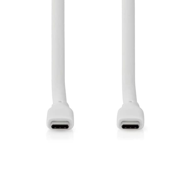 Nedis USB-kabel | USB 3.2 Gen 1 | USB-C™ Han | USB-C™ Han | 60 W | 4K@60Hz | 5 Gbps | Nikkelplateret | 1.50 m | Runde | Silikone | Hvid | Box