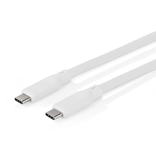 Nedis USB-kabel | USB 3.2 Gen 1 | USB-C™ Han | USB-C™ Han | 60 W | 4K@60Hz | 5 Gbps | Nikkelplateret | 1.50 m | Runde | Silikone | Hvid | Box