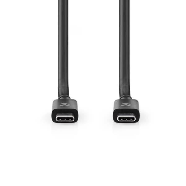Nedis USB-kabel | USB 4.0 Gen 2x2 | USB-C™ Hane | USB-C™ Hane | 240 W | 8K@60Hz | 20 Gbps | Nickelplaterad | 2.00 m | Rund | PVC | Svart | Låda