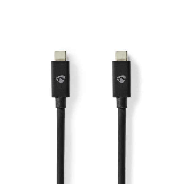 Nedis USB-kabel | USB 4.0 Gen 2x2 | USB-C™ Hane | USB-C™ Hane | 240 W | 8K@60Hz | 20 Gbps | Nickelplaterad | 2.00 m | Rund | PVC | Svart | Låda