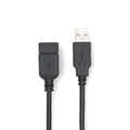 Miniatyrbillede 1 af 4: Nedis USB-kabel | USB 2.0 | USB-A Han | USB-A Hun | 480 Mbps | Nikkelplateret | 1.00 m | Runde | PVC | Sort | Label