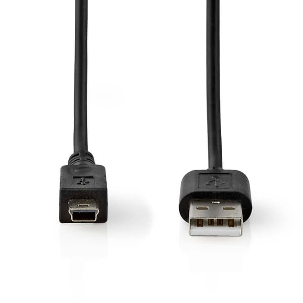 Nedis USB-kabel | USB 2.0 | USB-A Hane | Mini 5-Pin Hane | 480 Mbps | Nickelplaterad | 2.00 m | Rund | PVC | Svart | Label