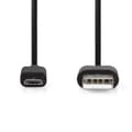 Miniatyrbild 3 av 4: Nedis USB-kabel | USB 2.0 | USB-A Hane | USB Micro-B Hane | 11 W | 480 Mbps | Nickelplaterad | 2.00 m | Rund | PVC | Svart | Label