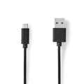 Miniatyrbild 2 av 4: Nedis USB-kabel | USB 2.0 | USB-A Hane | USB Micro-B Hane | 11 W | 480 Mbps | Nickelplaterad | 2.00 m | Rund | PVC | Svart | Label