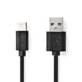 Miniatyrbild 1 av 4: Nedis USB-kabel | USB 2.0 | USB-A Hane | USB-C™ Hane | 15 W | 480 Mbps | Nickelplaterad | 2.00 m | Rund | PVC | Svart | Label