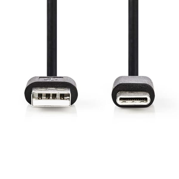 Nedis USB-kabel | USB 2.0 | USB-A Hane | USB-C™ Hane | 5 W | 480 Mbps | Nickelplaterad | 1.00 m | Rund | PVC | Svart | Label