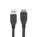 Pikkukuva 1 / 3: Nedis USB kaapeli | USB 3.2 Gen 1 | USB-A Uros | USB Micro-B Uros | 5 Gbps | Niklattu | 0.50 m | Pyöreä | PVC | Musta | Label