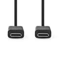Miniatyrbilde 3 av 4: Nedis USB-kabel | USB 3.2 Gen 2 | USB-C™ Hann | USB-C™ Hann | 240 W | 8K@30Hz | 20 Gbps | Nikkel belagt | 1.00 m | Rund | PVC | Sort | Label