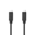 Miniatyrbilde 2 av 4: Nedis USB-kabel | USB 3.2 Gen 2 | USB-C™ Hann | USB-C™ Hann | 240 W | 8K@30Hz | 20 Gbps | Nikkel belagt | 1.00 m | Rund | PVC | Sort | Label
