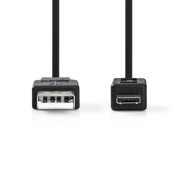 Nedis USB kaapeli | USB 2.0 | USB-A Uros | USB Micro-A | 480 Mbps | Niklattu | 2.00 m | Pyöreä | PVC | Musta | Muovipussi
