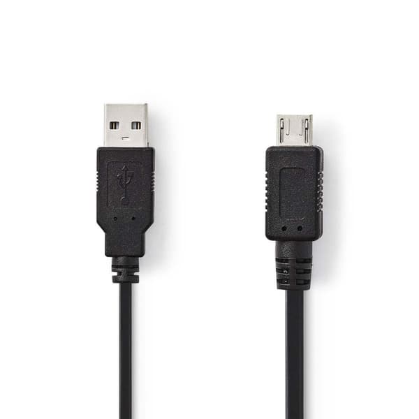 Nedis USB kaapeli | USB 2.0 | USB-A Uros | USB Micro-A | 480 Mbps | Niklattu | 2.00 m | Pyöreä | PVC | Musta | Muovipussi