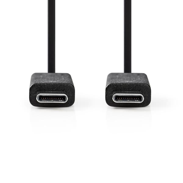 Nedis USB-kabel | USB 3.2 Gen 2 | USB-C™ Hane | USB-C™ Hane | 15 W | 10 Gbps | Nickelplaterad | 1.00 m | Rund | PVC | Svart | Tag