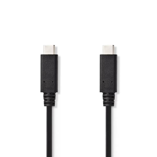 Nedis USB-kabel | USB 3.2 Gen 2 | USB-C™ Hane | USB-C™ Hane | 15 W | 10 Gbps | Nickelplaterad | 1.00 m | Rund | PVC | Svart | Tag