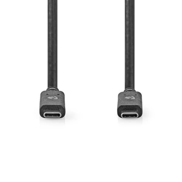 Nedis USB-kabel | USB 3.2 Gen 2 | USB-C™ Hane | USB-C™ Hane | 100 W | 4K@60Hz | 10 Gbps | Nickelplaterad | 1.00 m | Rund | PVC | Svart | Låda