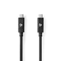 Miniatyrbild 1 av 4: Nedis USB-kabel | USB 3.2 Gen 2 | USB-C™ Hane | USB-C™ Hane | 100 W | 4K@60Hz | 10 Gbps | Nickelplaterad | 1.00 m | Rund | PVC | Svart | Låda