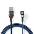 Miniatyrbillede 2 af 11: Nedis USB-kabel | USB 2.0 | USB-A Han | USB-C™ Han | 480 Mbps | Guldplateret | 1.00 m | Runde | Flettet / Nylon | Blå / Sort | Cover Window Box