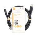 Miniatyrbild 4 av 4: Nedis USB-kabel | USB 3.2 Gen 1 | USB-A Hane | USB-B Hane | 5 Gbps | Nickelplaterad | 2.00 m | Rund | PVC | Svart | Label