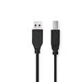 Miniatyrbild 1 av 4: Nedis USB-kabel | USB 3.2 Gen 1 | USB-A Hane | USB-B Hane | 5 Gbps | Nickelplaterad | 2.00 m | Rund | PVC | Svart | Label