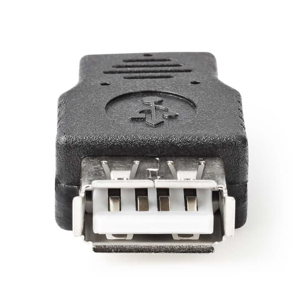 Nedis USB Mikro-B Adapter | USB 2.0 | USB Micro-B Hane | USB-A Hona | 480 Mbps | Nickelplaterad | PVC | Svart | Blister