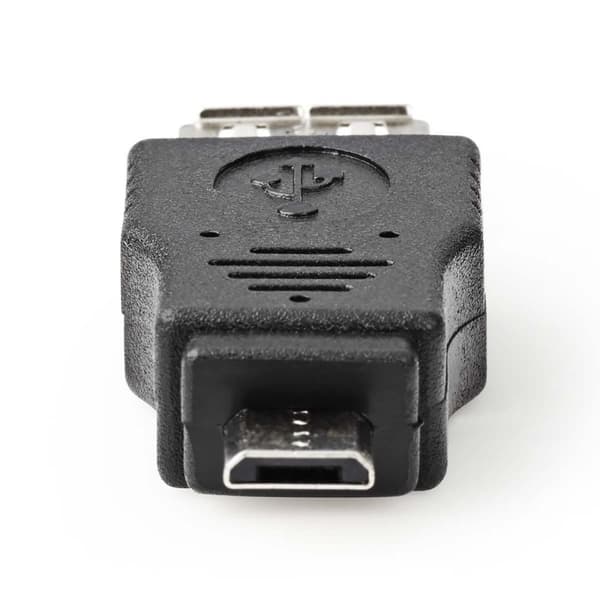 Nedis USB Mikro-B Adapter | USB 2.0 | USB Micro-B Hane | USB-A Hona | 480 Mbps | Nickelplaterad | PVC | Svart | Blister