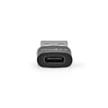 Miniatyrbild 5 av 8: Nedis USB-A Adapter | USB 2.0 | USB-A Hane | USB-C™ Hona | 480 Mbps | Rund | Nickelplaterad | Svart | Låda