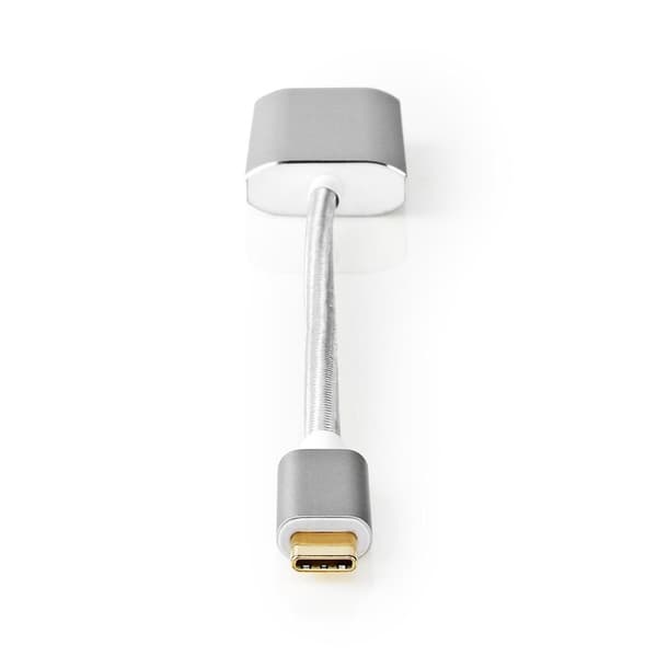 Nedis USB-C™ Adapter | USB 3.2 Gen 1 | USB-C™ Han | DisplayPort Hun / USB-C™ Hun | 4K@60Hz | Power delivery | 0.20 m | Runde | Guldplateret | Flettet