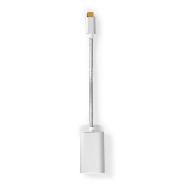 Nedis USB-C™ Adapter | USB 3.2 Gen 1 | USB-C™ Han | DisplayPort Hun / USB-C™ Hun | 4K@60Hz | Power delivery | 0.20 m | Runde | Guldplateret | Flettet