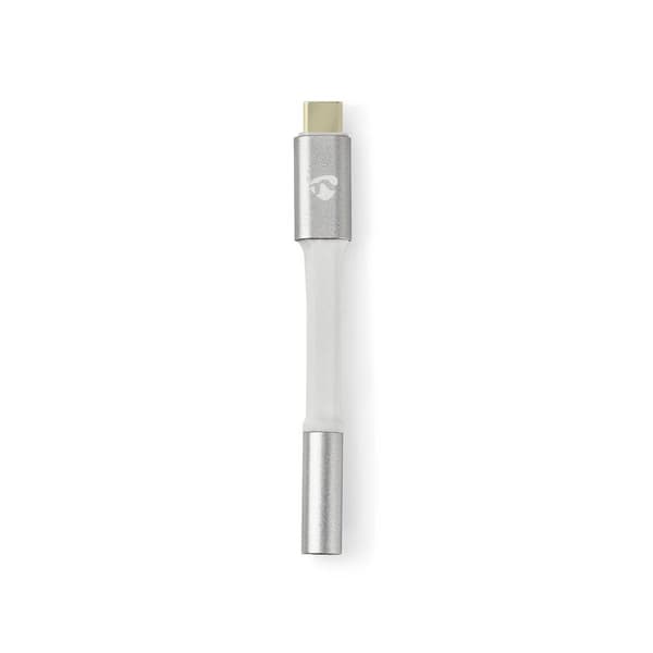 Nedis USB-C™ Adapter | USB 2.0 | USB-C™ Hann | 3.5 mm Hun | 0.08 m | Rund | Gull belagt | Flettet / Nylon | Hvit / Sølv | Deksel Vindusboks