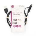 Miniatyrbild 4 av 4: Nedis 2 i 1kabel | USB 2.0 | USB-A Hane | USB Micro-B Hane / USB-C™ Hane | 480 Mbps | 1.00 m | Nickelplaterad | Rund | PVC | Svart | Label