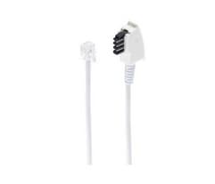 shiverpeaks ®-BASIC-S --Telefonanslutningskabel-TAE F-plugg till Western-plugg 6/4, Siemens, vit, 6,0 m (BS70046-W)