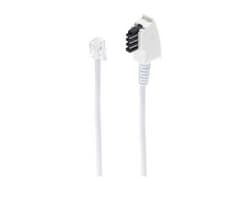 shiverpeaks ®-BASIC-S --Telefonanslutningskabel-TAE F-plugg till Western-plugg 6/4, Siemens, vit, 3,0 m (BS70043-W)