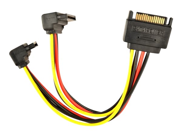Gembird CC-SATAM2F-02 - Strømsplitter - SATA-strøm (hunn) til SATA-strøm (hann) - 15 cm - 90°-kontakt