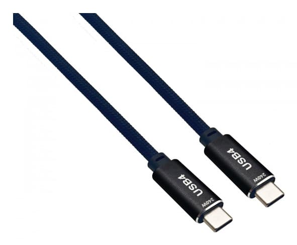 Helos tilkoblingskabel USB 4 40 Gbps 240W Type-C PREMIUM plugg 1,0m - digital/data (372340)