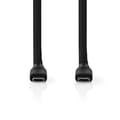 Pikkukuva 4 / 8: Nedis USB kaapeli | USB 3.2 Gen 1 | USB-C™ Uros | USB-C™ Uros | 60 W | 8K@30Hz | 5 Gbps | Niklattu | 1.50 m | Pyöreä | Silikoni | Musta | Laatikko
