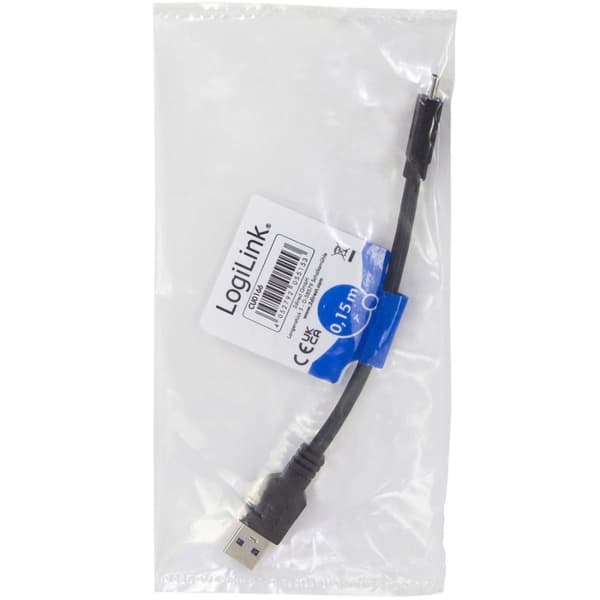 LogiLink USB-A - USB-C-kabel USB 3.2 Gen1 15W 0,15m