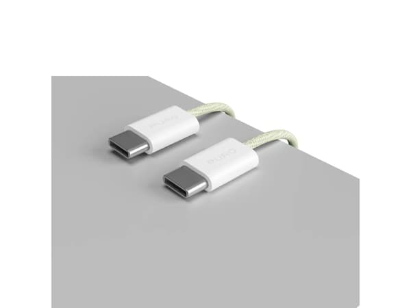 Puro Flätad USB-C / USB-C 60 W, 1,5 m, gul
