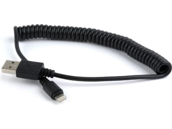 Cablexpert - Lightning-kabel - USB hane till Lightning hane - 1.5 m - skärmad - svart - formpressad, spiral