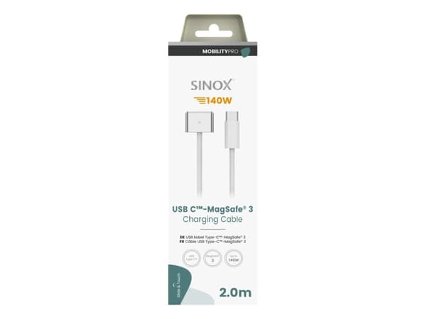Sinox PRO USB C™ till MagSafe 3™-kabel. 2m. vit