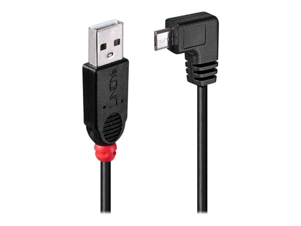 Lindy - USB-kabel - USB (hane) till mikro-USB typ B (hane) - USB 2.0 - 1 m - 90° kontakt, formpressad