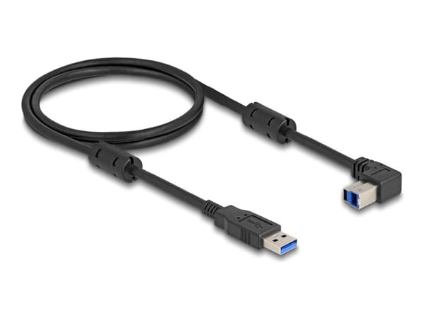 Delock USB 5 Gbps-kabel typ A-hane till typ B-hane 90° toppvinklad 1 m