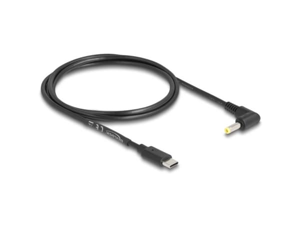 Delock - Strømkabel - 24 pin USB-C (hann) rett til 4,0 x 1,7 mm DC-jakk (hann) vinklet - 5 V - 2 A - 1.5 m