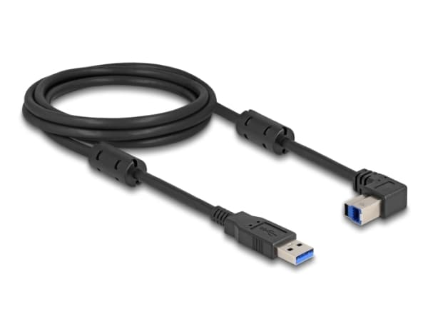 Delock USB 5 Gbps-kabel Type-A hann til Type-B hann 90° vinklet på toppen 2 m