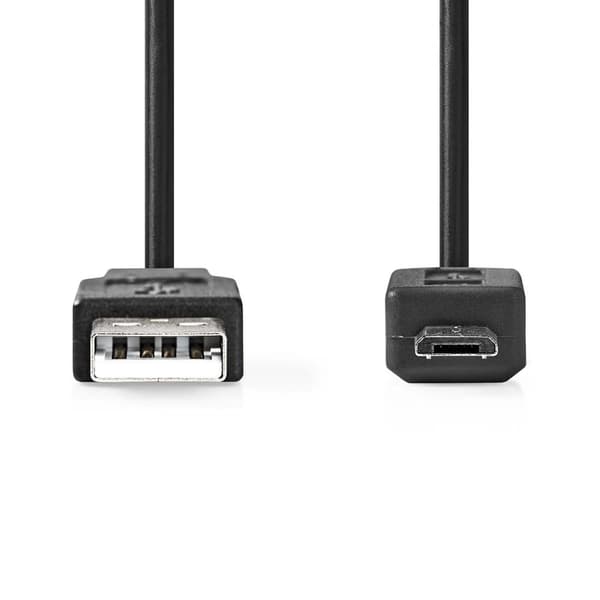 Nedis USB-kabel | USB 2.0 | USB-A Hane | USB Micro-B Hane | 480 Mbps | Nickelplaterad | 3.00 m | Rund | PVC | Svart | Låda