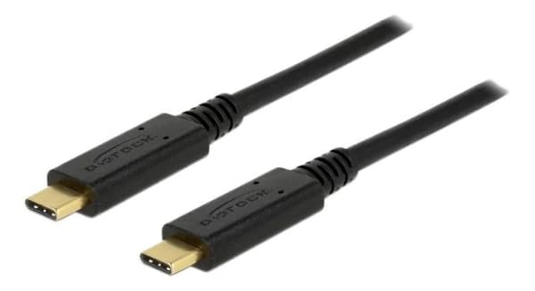 DeLOCK USB 3.1 Gen 2 USB-C to USB-C cable, 3A, E-Marker, 1m, black