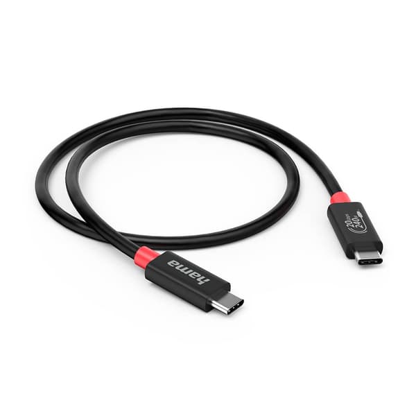 Hama Kabel USB-C USB 4.0 Gen2 20 Gbit/s 240W 2.0m Svart