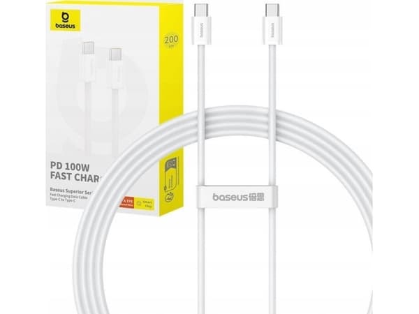 USB-C to USB-C Cable Baseus Superior Series 2, 100W, 5A, 2m, White P10365200211-04