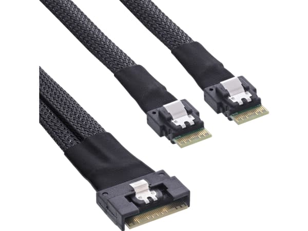 InLine 27649C, 1 m, SFF-8654 8i, 2x SFF-8654 4i, Lige, Lige, 24 Gbit/sek.