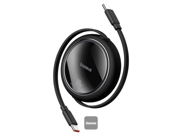 Baseus Free2Pull Mini USB-C til USB-C USB-kabel, 60W, 1, (svart)