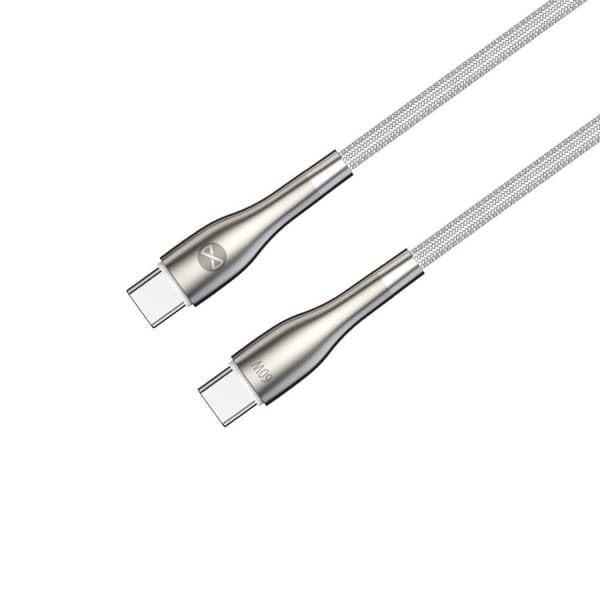 Forever Sleek USB-C till USB-C kabel 1m 60W - Vit